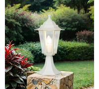 Lampada Da Giardino IP44 Bianca E27 48Cm Rustica In Alluminio E Vetro