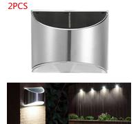 Lampada da giardino per esterni, 2 luci da parete per recinzione LED ad energia