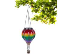 Lampada da giardino per mongolfiera, lampada da giardino a mongolfiera ad energia solare, lanterna sospesa impermeabile con effetto fiamma tremolante, decorazione da esterno da 18, 9 pollici per alb