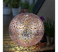 Lampada Da Giardino Solare Con Picchetto In Terra Sfera Argento LED D 40 Cm