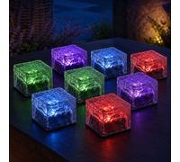 Giardino Lampada Solare per Esterni RGB LED Cambiacolore Vetro Patio 8er Set