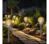 Lampada Da Giardino Solare LED In Vetro Rotto Con Picchetto H 56Cm 6X