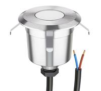 ledscom.de Lampada da incasso a pavimento a LED AGENA per esterni, IP65, acciaio inox, rotonda, Ø 60 mm, bianco freddo