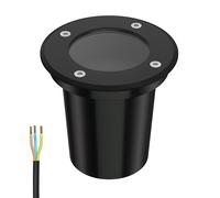 ledscom.de Lampada da incasso a pavimento BOLI per esterni, IP67, nera, rotonda, Ø 108 mm, 1x GU10 max. 15W