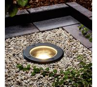 Lampada da incasso a pavimento Lindby Cliff, Ø 13 cm, rotonda, nera LINDBY
