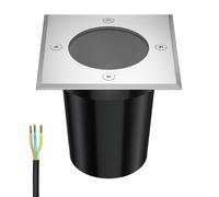 ledscom.de Apparecchio da incasso a terra RELI per esterni, IP67, acciaio inox, angolare, 11 x 11 cm, 1x GU10 max 15W