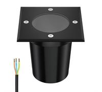 ledscom.de Lampada da incasso a pavimento RELI per uso esterno, IP67, nero, angolare, 11 x 11 cm, 1x GU10 max. 15W