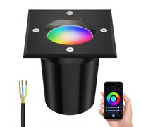 Lampada da incasso a pavimento RELI per esterni IP67 nero angolare 11 x 11cm