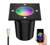 Lampada da incasso a pavimento RELI per esterni IP67 nero smerigliato angolare
