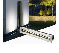 Lampada da Interrare per Esterni, Luci da Giardino A Terra, Faretto Ultrasottile Impermeabile IP65, Luci da Parete Lunghe in Acciaio Inossidabile AC85-265V, per Giardino(Blue,18W)