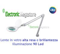 LAMPADA DA LABORATORIO ESTETICO SALDATURA ELETTRONICA 90 LED LENTE 5 DIOTTRIE
