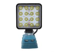 Lampada da lavoro a 16 LED da 10,2 cm, con faretto girevole, per officina, ricarica USB, torcia portatile compatibile con batteria agli ioni di litio Bosch, torcia portatile per attrezzi da giardino e