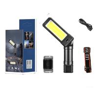 Lampada da lavoro a LED con base magnetica per un uso sicuro delle mani, doppio proiettore COB e LED faretto, rotazione regolabile a 180 gradi, porta di ricarica (BL-5305)