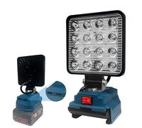Lampada da lavoro a LED per batteria Bosch da 18 V, 18 V, con protezione da bassa tensione, porta di ricarica USB, lampada a LED per cantieri e illuminazione di sicurezza/campeggio