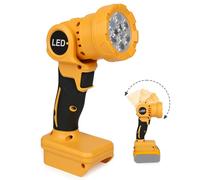 Lampada da lavoro a LED senza fili compatibile con batteria DeWalt 20 V MAX, con 2 livelli di luminosità e illuminazione grandangolare girevole a 140° per officina, campeggio, riparazione auto
