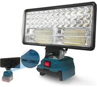 Lampada da lavoro a LED senza fili per batteria Dewalt da 20 V, 90 W, 5400 ml, con due porte di ricarica USB, luce LED per emergenza, officina, garage (senza batteria)