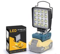 Lampada da Lavoro Compatibile con Dewalt 18V, 48W 4800LM Faretto LED da Costruzione a Doppio Interruttore con Type C/USB per Illuminazione Esterna e Sul Luogo di Lavoro Blu Senza Batteria