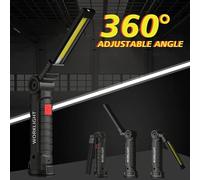 Lampada da lavoro LED COB ricaricabile USB torcia dimmerabile con gancio magneti