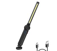 lampada da lavoro led ricaricabile magnetica portatile professionale per officina, luce di lavoro led ricaricabile con base, lampade ispezione per l'escursione di campeggio all'aperto (Nero-Z)