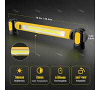 Lampada da lavoro magnetica super luminosa Batteria ricaricabile incorporata da 5200 mAh Barra per lampada da lavoro sotto il cofano per la riparazione dell'auto Illuminazione esterna