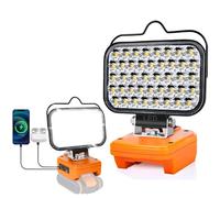Lampada da lavoro per Worx V20, 84 W, 8000 lm, proiettore portatile senza fili con USB e porta di ricarica rapida di tipo C per strumenti Worx, faretto LED per campeggio, pesca, officina (senza