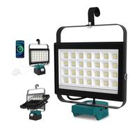 Lampada da Lavoro Portatile per Makita Batteria 18V, T-SUNUS Faro LED Ricaricabile 100W con Type C/USB, 2 Modalità di Luminosità per Garage, Campeggio, Pesca, Cantiere (Senza Batteria)