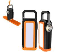 Lampada da lavoro ricaricabile con ricarica solare e USB, perfetta per campeggio all'aperto e situazioni (arancione)