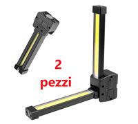 LAMPADA DA LAVORO RICARICABILE LED 200/500 LUMEN COB TORCIA MAGNETIC OFFICIN 2pz