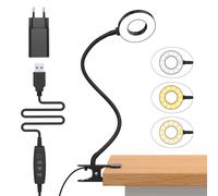 Lampada da Lettura 23 LED con Caricatore USB Lampada con Pinza 3 Colore e 10