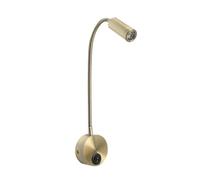 Lampada Da Lettura A LED 3 W, Nera, Bianca, Argento, A Collo D'oca, For Testiera Del Letto, Scrivania, Interruttore Comodino, Notte A 4000 K Facile da installare(3000K,Bronze with switch)