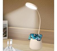 Lampada da lettura a LED, dimmerabile, luce notturna con portapenne, 3 modalità, USB, ricaricabile, interruttore touch, studiobenna