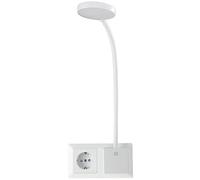 Lampada da lettura ChiliTec per presa 230V dimmerabile a Led con interruttore flessibile a collo di cigno bianco