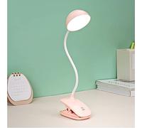 Lampada Da Lettura Con Pinza, Lampada Da Scrivania Led Senza Fili, Lampada Libro Con 3 Colore Lampade Con Pinza Ricaricabile USB Portatile Per Libro, Lavoro, Letto, Tavolo, Rosa