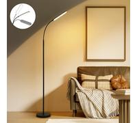 Lampada da Lettura da Terra LED 18W Super Luminosa, Lampada da Terra Moderna Nera con Collo d’Oca 350° Regolabile, Dimmerabile 2700-6500K, Touch e Telecomando, Timer e Memoria, per Salotto e Soggiorno