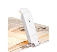 Lampada da lettura per libri, ricaricabile, per lettura notturna, con clip a LED, per bambini, topi di biblioteca, blocco della luce blu, 4 luminosità regolabile per la cura degli occhi (bianco)