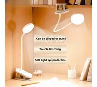 Lampada da libro da studio a LED Lampada da tavolo touch Lampada da camera da letto ad angolo regolabile Lampada da scrivania a clip con funzioni di ricarica e collegare