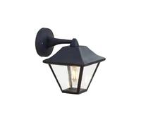 Lampada da Muro a Lanterna Giardino in Vetro Attacco E27 Colore Nero Opaco IP44