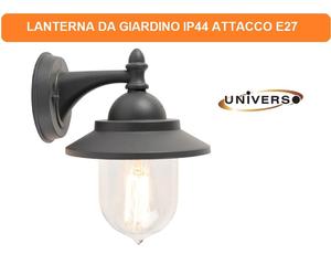 LAMPADA DA MURO APPLIQUE DA GIARDINO LANTERNA E27 ESTERNO IP44 ALLUMINIO GRIGIO