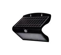 Lampada da Muro LED 7W, con Pannello Solare e Sensore, Nera