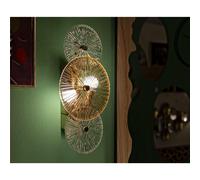 LAMPADA DA MURO Osaka nella versione applique CM 42x8x20 linee verticali oro e bianco oro