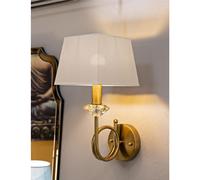 LAMPADA DA MURO SALISBURG CM 18x24x 40 oro e bianco oro