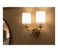 LAMPADA DA MURO ZAGABRIA DUE LAMPADE CM 35,5x17x 43 oro e bianco oro