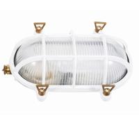 Lampada Da Nave Applique Esterno E27 Ottone Vetro IP64 B: 24 Cm Umido Cantina