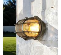 Lampada Da Nave In Ottone E Vetro IP64 Ovale Bullone Luce Cortile Casa Premium