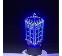 Lampada da notte a LED 3D 7 colori cambia lampada Doctor Who Police Box lampada Lampada da tavolo in acrilico USB Luci Lampadina multicolore Lampadina regalo per bambini