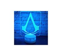 Lampada da notte a LED 3D con logo Assassin's Creed, regalo per la decorazione della camera da letto