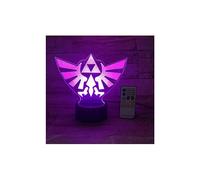 Lampada da notte a LED USB 3D The Legend of Zelda Triangle con illusione ottica a 7 colori, con telecomando