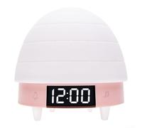Lampada da notte a proiezione, design casa di ghiaccio, lampada da tavolo ricaricabile con sveglia, nove brani musicali, controllo remoto della luminosità e simulazione dell'alba (rosa)