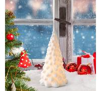 Lampada da notte con statuetta di albero di Natale illuminato per finestra,