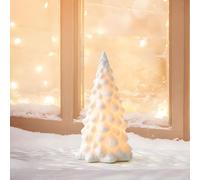 Lampada da notte con statuetta di albero di Natale illuminato per finestra,